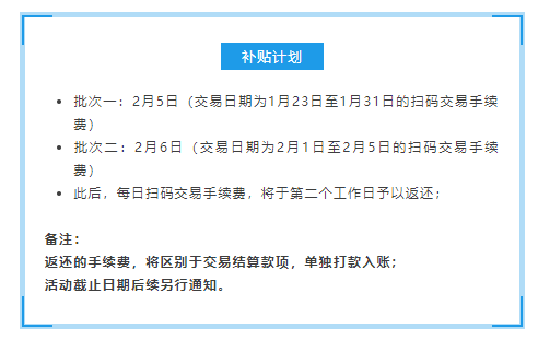 随行付发布湖北补贴计划，湖北商家返交易手续费